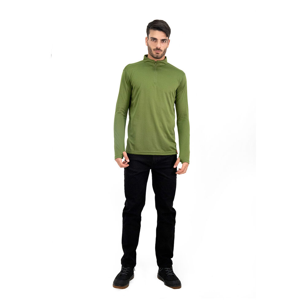 Polera Quebec Half-zip Verde Oliva Hombre image number 3.0
